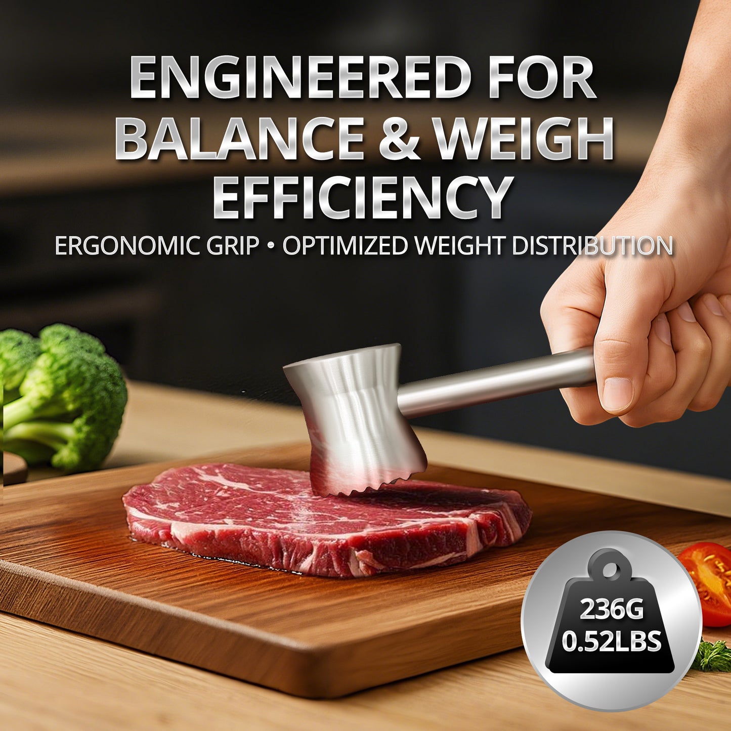 Heavy-Duty Stainless Steel Meat Tenderizer